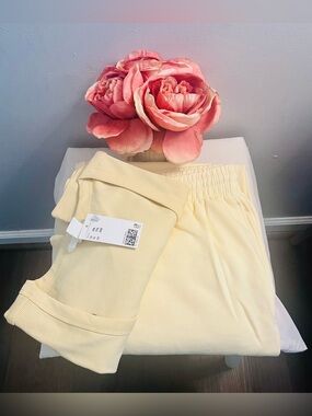 H&M Women’s NWT 2-piece Light Yellow Tee (Size XXL), and Joggers (Size: XL)